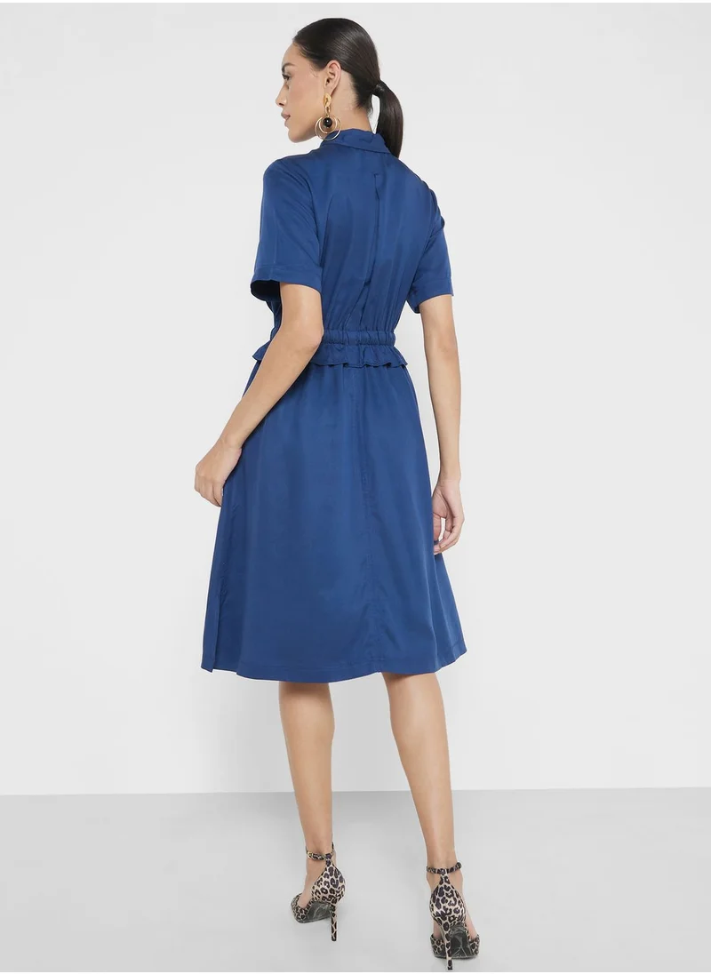 French Connection Shirred Waist Midi Dress