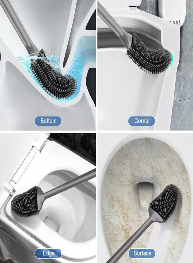 DALIPER Toilet Brush and Holder Set, Flexible Toilet Bowl Brush，Wall Mounted Toilet Brush-Anti-Roll, Anti-Drip Design，Compact Size for Storage and Organization - Image 3