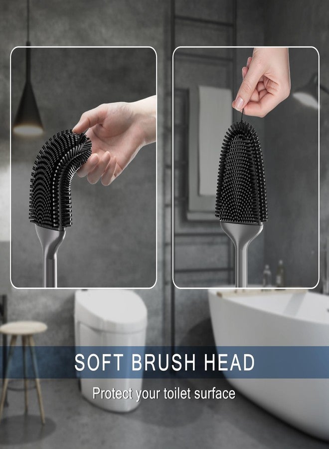 DALIPER Toilet Brush and Holder Set, Flexible Toilet Bowl Brush，Wall Mounted Toilet Brush-Anti-Roll, Anti-Drip Design，Compact Size for Storage and Organization - Image 5