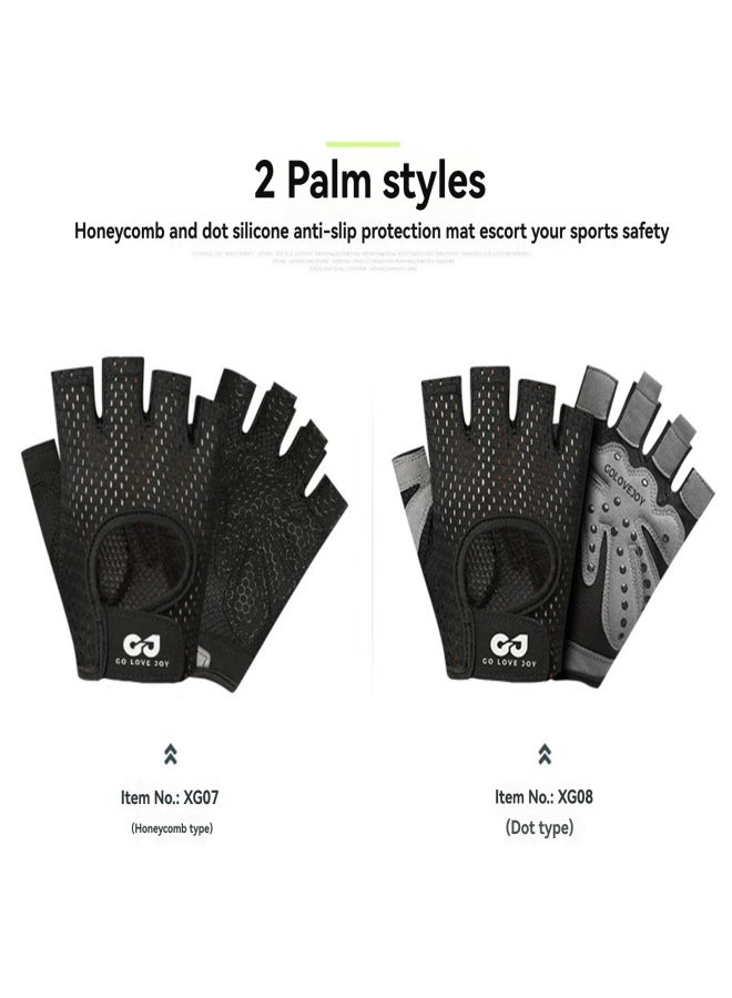 GJ Men Women Cycling Gloves Half-Finger Breathable Wearproof Non-Slip Weightlifting Climbing Fitness Gloves - Image 3