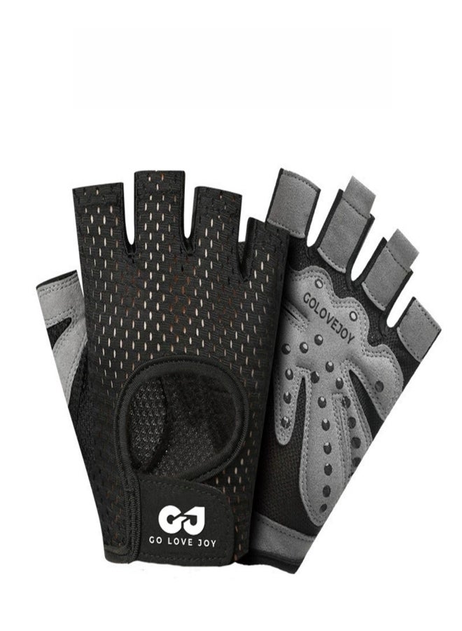 GJ Men Women Cycling Gloves Half-Finger Breathable Wearproof Non-Slip Weightlifting Climbing Fitness Gloves - Image 1