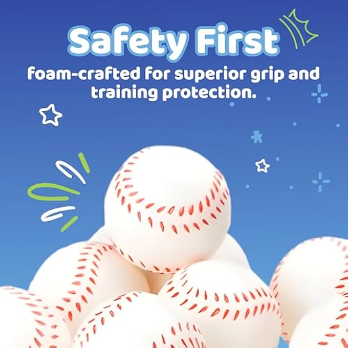 Neliblu Baseball Sports Themed 2.5-Inch Foam Squeeze Balls for Stress Relief, Baseball Sport Stress Balls - Baseball Party Favors and Decoration - Bulk 1 Dozen - Image 5