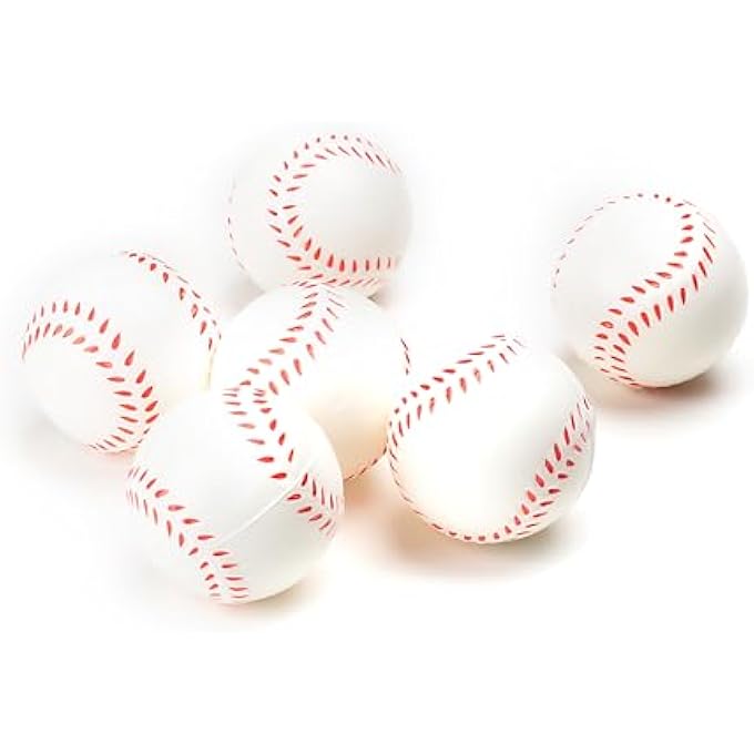 Neliblu Baseball Sports Themed 2.5-Inch Foam Squeeze Balls for Stress Relief, Baseball Sport Stress Balls - Baseball Party Favors and Decoration - Bulk 1 Dozen - Image 1