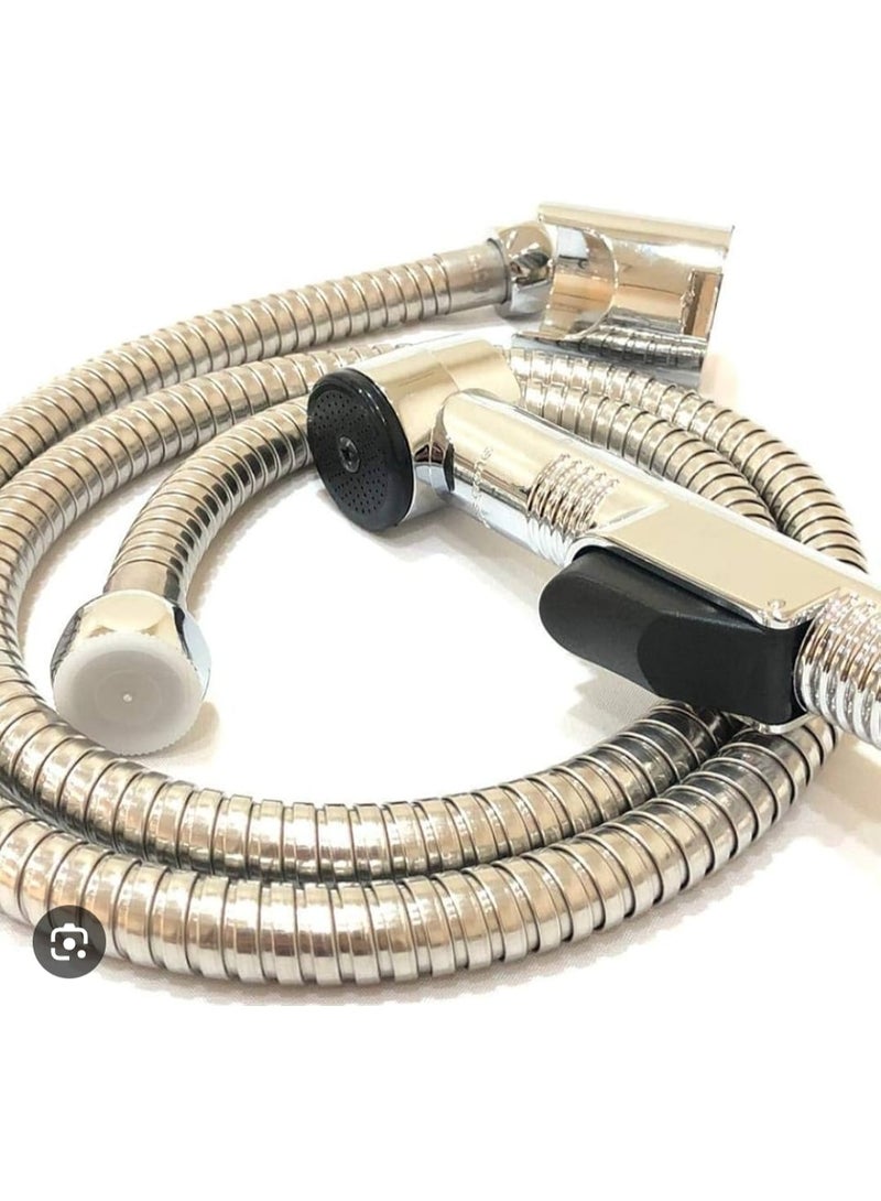 Bidet Set (German Made) Handheld Bathroom Bidet Made of Stainless Steel in Shiny Chrome with Flexible Hose and Wall Mount, Rust Resistant and Easy to Install, Suitable for Personal Hygiene and Toilet Cleaning - Image 3