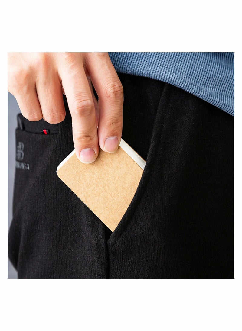 Excefore - Pack of 6 Mini Notepads Blank Flashcards Study Cards, Ring Revision Cards with Binder Ring Multicolor Kraft Paper Scratch Memo Note Pads - Image 1