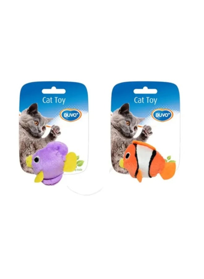 Duvo+ Assortment Fish Cat Toy Orange/Blue – 7.5x9x3.5cm