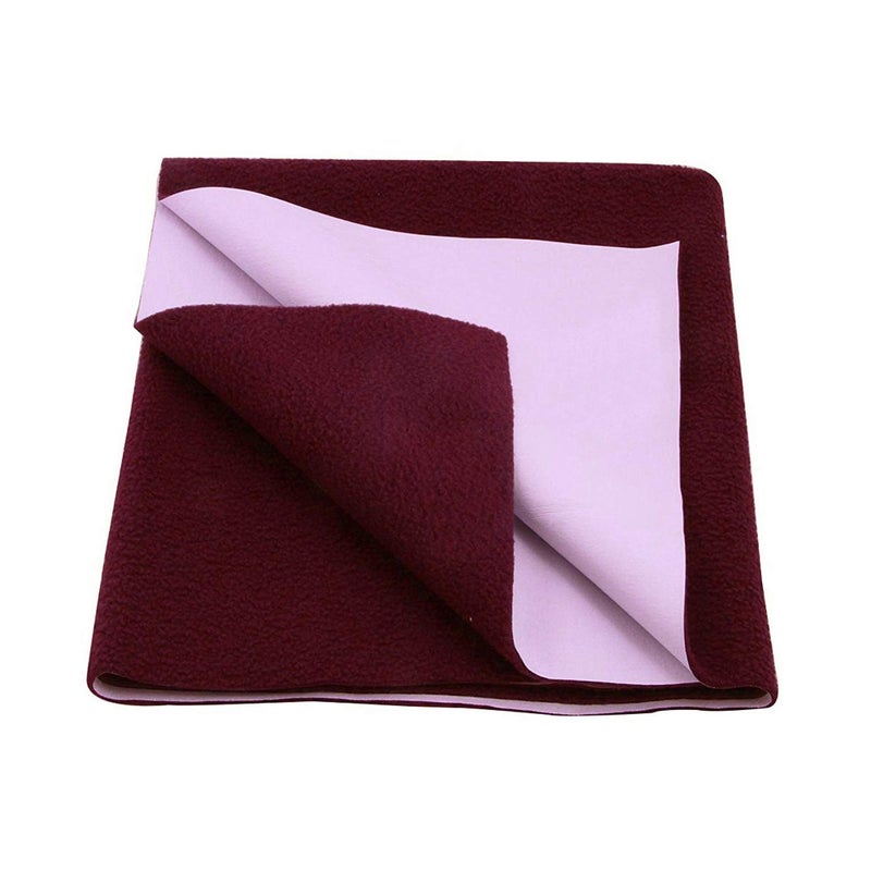 Dream King Waterproof Quick Dry Sheet for Baby| Bed Pad Anti-Piling Fleece Extra Absorbent Washable Matress Protector| Baby Bed Protector - Size Large 140X100 Cm (Maroon) - Image 1