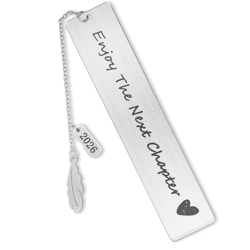 FunisFun Appreciation Gifts for Teachers, Enjoy The Next Charpter 2026 Metal Bookmark for Reading Lovers Writers Friends Coworker Teens, Book Accessories for Christmas New Year Graduation - Image 1