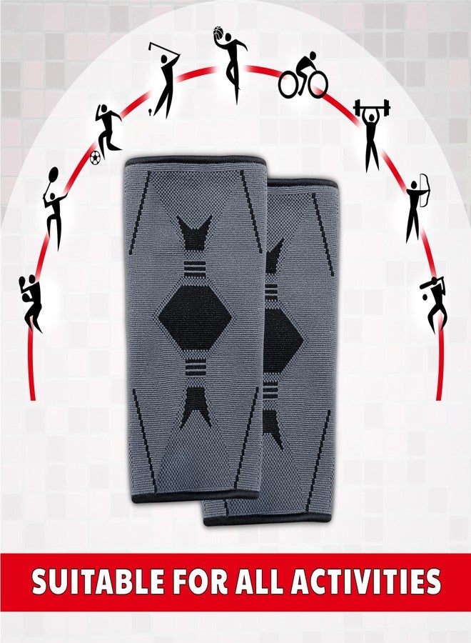 ADDMAX Elbow Support for Pain Relief Compression Sleeve for Men and Women | Elbow Brace for Tendonitis| Tennis| Volleyball| Cricket| Gym Workouts |Small|Pack of 2 | - Image 4