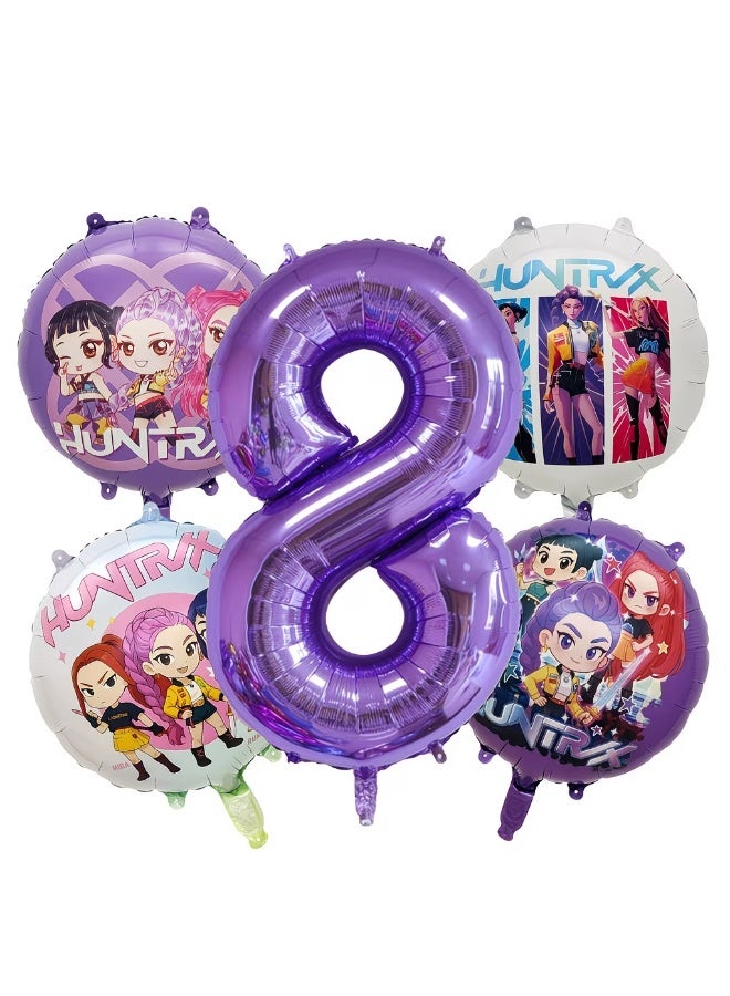 5pcs Digital Anime Balloon Set