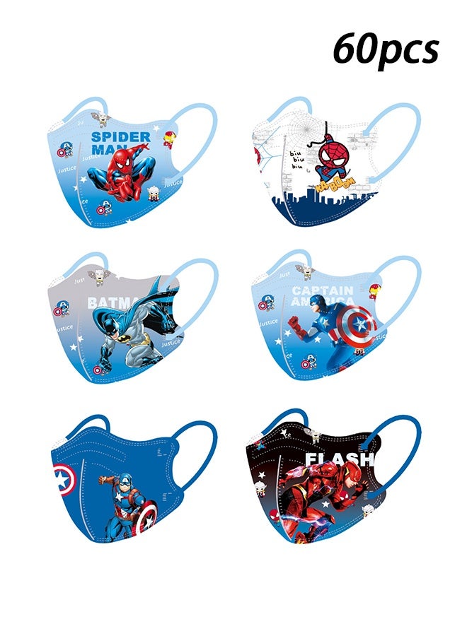 SPIDERMAN Individually wrapped children's disposable masks, 60 pieces of masks for children and teenagers, 3-layer cute unisex children's masks - Image 1