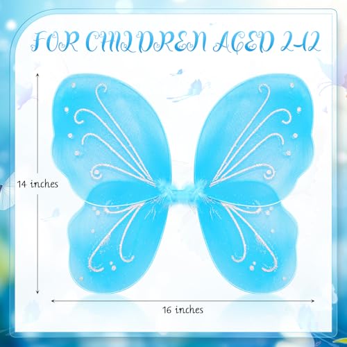 Junkin 24 Pcs Fairy Princess Butterfly Wings Angel Wing Costume Butterfly Bulk for Kids Girls Wedding Birthday Party FavorsBright Colors24 Pcs - Image 5