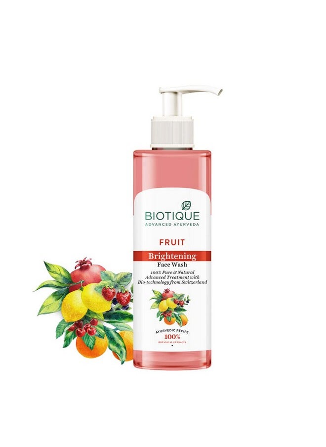 Biotique Fruit Brightening Face Wash| Ayurvedic And Organically Pure| Advanced Swiss Technology |100% Botanical Extracts| Suitable For All Skin Types | 200Ml  - Image 1