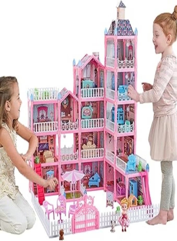 Large Princess Dream Castle Playset for Girls – 78 cm Multi-Level Dollhouse with Luxury Furniture, Lights and Characters – 374-Piece Complete Building Set - Image 2