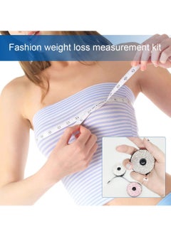 KASTWAVE Bling Soft Measuring Tape Inch Tape, Push Button Retract Tailor Craft Ruler Used for Sewing Body Waist Measuring, Mini Home and Office Double Scale 60 inch or 150cm Measure Tools White or Pink  - Image 3