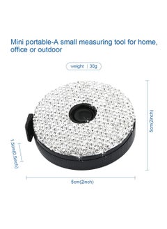 KASTWAVE Bling Soft Measuring Tape Inch Tape, Push Button Retract Tailor Craft Ruler Used for Sewing Body Waist Measuring, Mini Home and Office Double Scale 60 inch or 150cm Measure Tools White or Pink  - Image 4