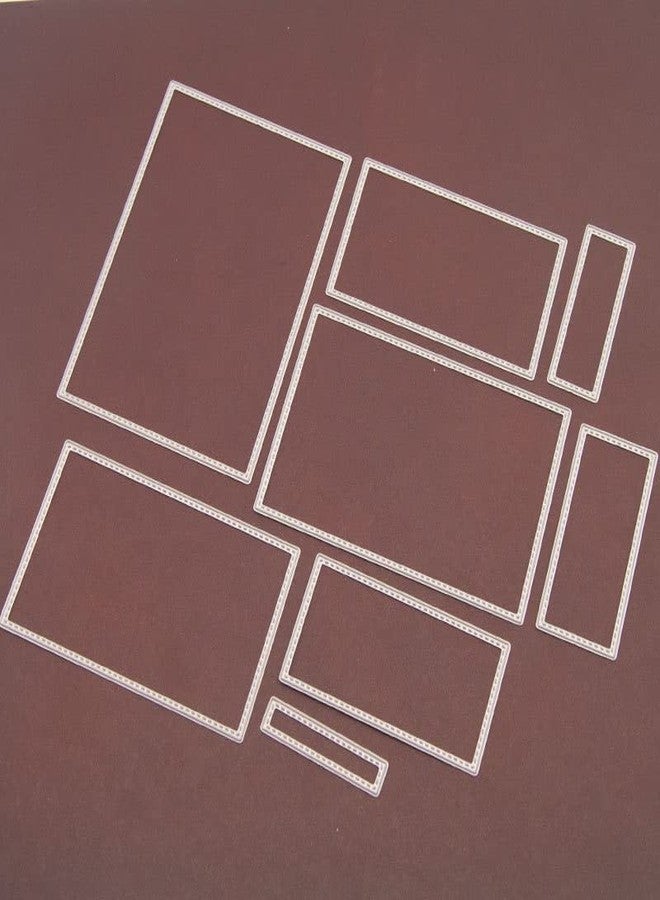 ZbFwmx 8Pcs Rectangle Cutting Dies Stencil DIY Scrapbook Album Paper Card Embossing Tool (Rectangle) - Image 3