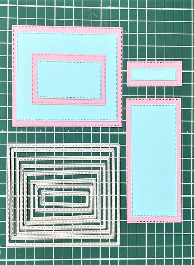 ZbFwmx 8Pcs Rectangle Cutting Dies Stencil DIY Scrapbook Album Paper Card Embossing Tool (Rectangle) - Image 2