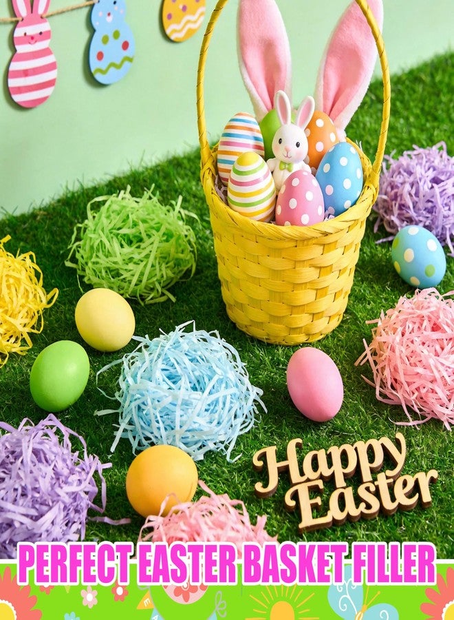 Seifar 10.7oz/300g Easter Grass Basket Filler, Green Pink Yellow Pueple Blue Recyclable Shred Paper Shred Fillers Easter Basket Grass for Easter Gift Basket Gift Wrapping Party Decorations - Image 4