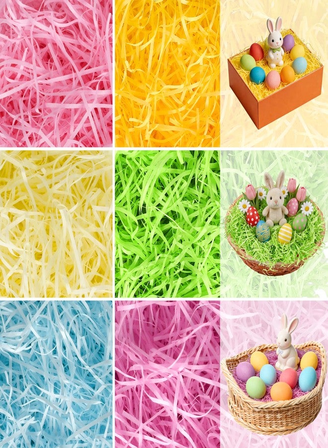 Seifar 10.7oz/300g Easter Grass Basket Filler, Green Pink Yellow Pueple Blue Recyclable Shred Paper Shred Fillers Easter Basket Grass for Easter Gift Basket Gift Wrapping Party Decorations - Image 1