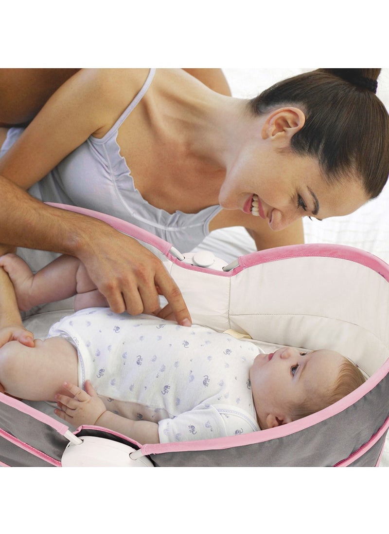 TEKNUM 5 In 1 Cozy Rocker Bassinet With Awning And Mosquito Net - Pink  - Image 4