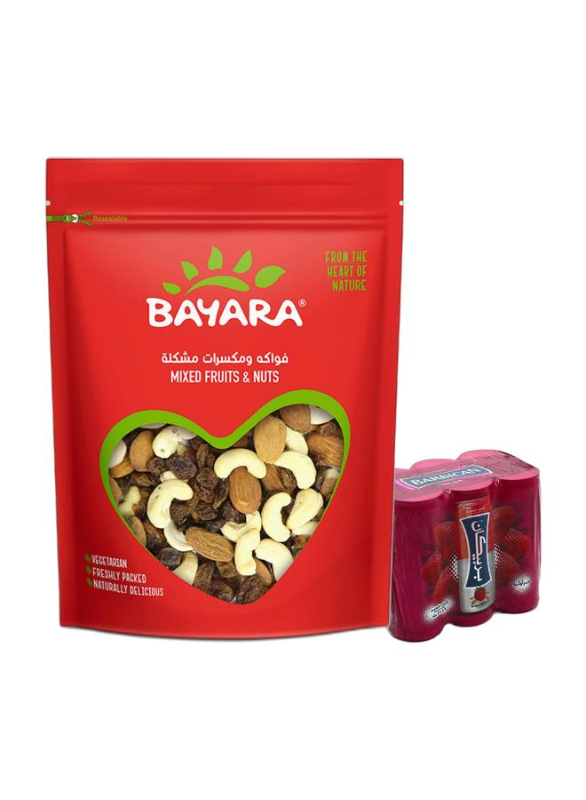 noon Bayara Mixed Dried Fruits And Nuts 400grams + Barbican Strawberry Flavor Malt Beverage, Can, 250ml × 6 Pack of 6 - Image 1