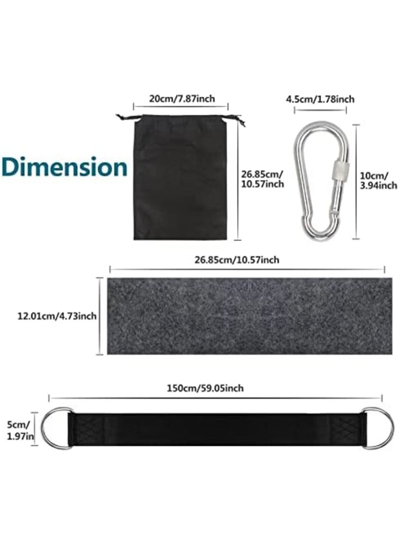 Luckam مجموعة أحزمة تعليق أرجوحة الشجرة، حزام هاموك فائق الطول 5 أقدام قوي للغاية يتحمل 1000 رطل، مع مشابك كارابين ثقيلة وآمنة لقفل الأرجوحة والأرجوحات، حقيبة حمل وسهولة التركيب السريع - Image 2