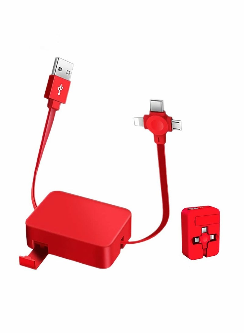 Excefore 3 in 1 Multi USB Fast Charging Cable Adapter with USB C/Micro USB/Compatible with iPhone Port - Image 1