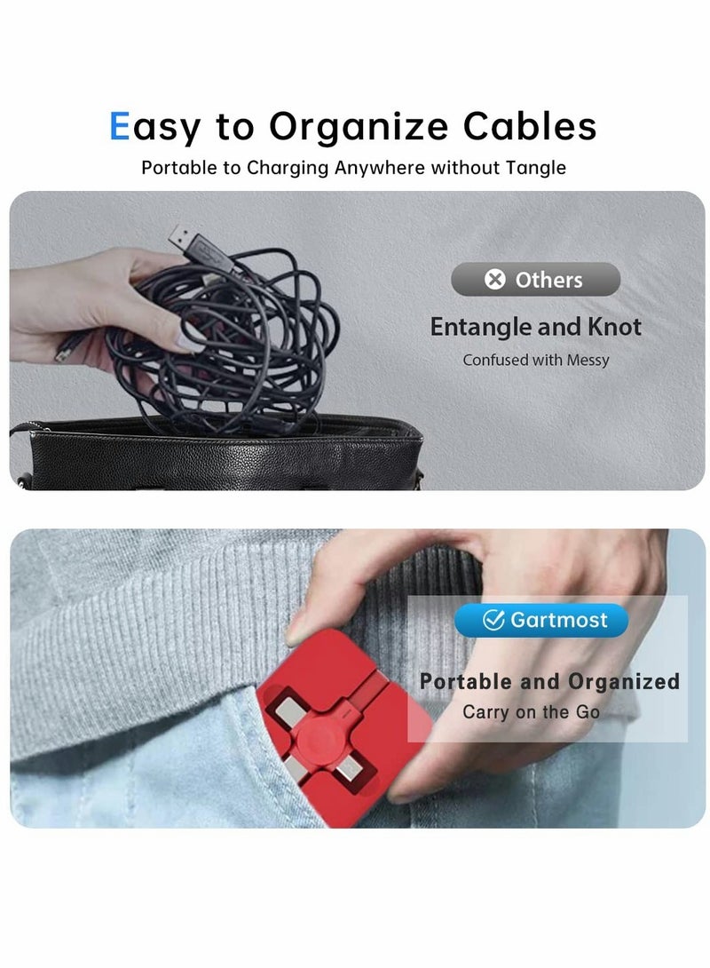 Excefore 3 in 1 Multi USB Fast Charging Cable Adapter with USB C/Micro USB/Compatible with iPhone Port - Image 5