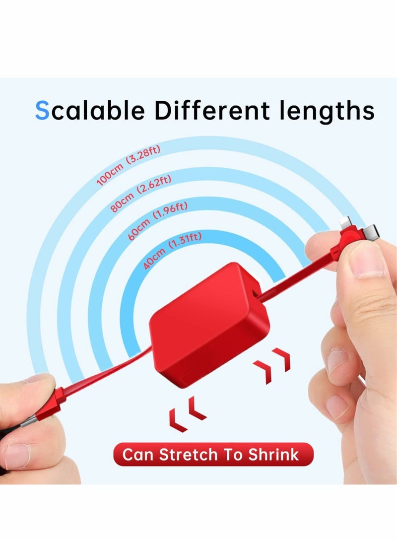 Excefore 3 in 1 Multi USB Fast Charging Cable Adapter with USB C/Micro USB/Compatible with iPhone Port - Image 4