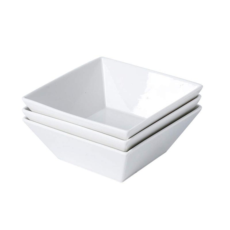 Porlien Classic Square 20ounce Bowls Set of 3