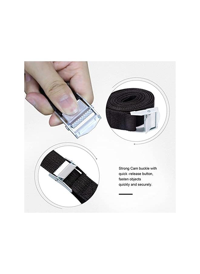 PROMASS Down Straps Nylon Lashing Strap Car Roof Rack Straps for Cargo Lashing Heavy Duty Fastening Securing Straps with Zinc Alloy Buckles 6 Pack  - Image 2