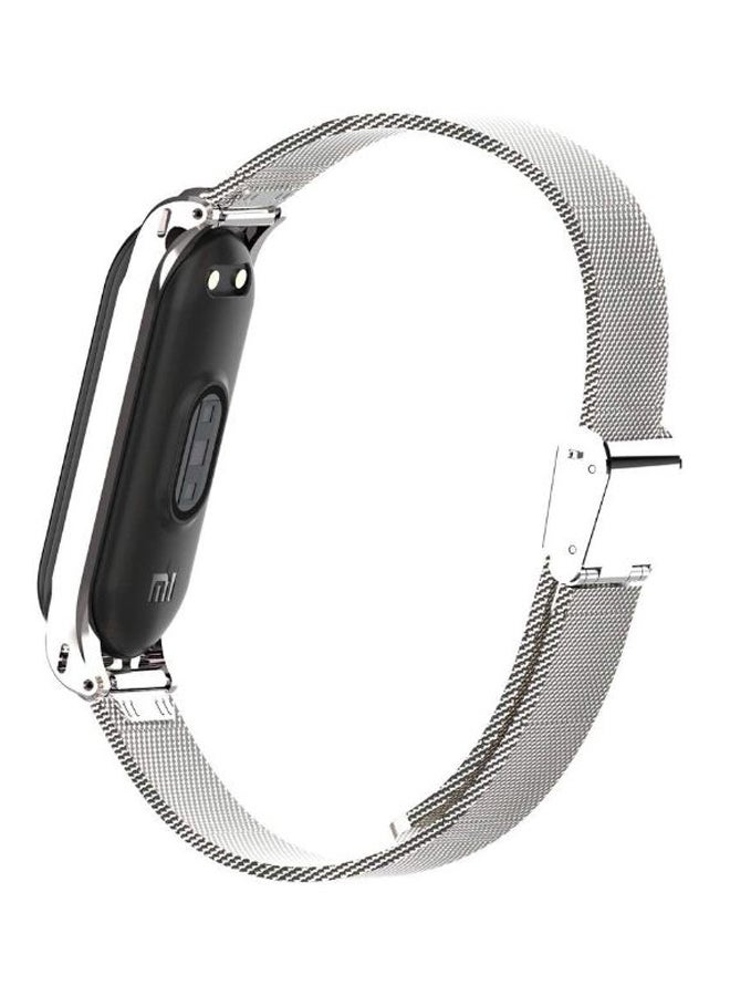 اليشمك سوار بديل لساعة يد شاومي مي باند 3/4 فضي - Image 2