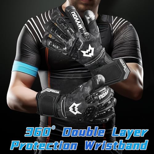 WVVOU Soccer Goalie Gloves for Adults and Youth, High Performance Goalkeeper Gloves with 5 Detachable Finger Saves, Breathable Soccer Gloves with 4mm Sticky Latex Palm (Black, 9) - Image 4