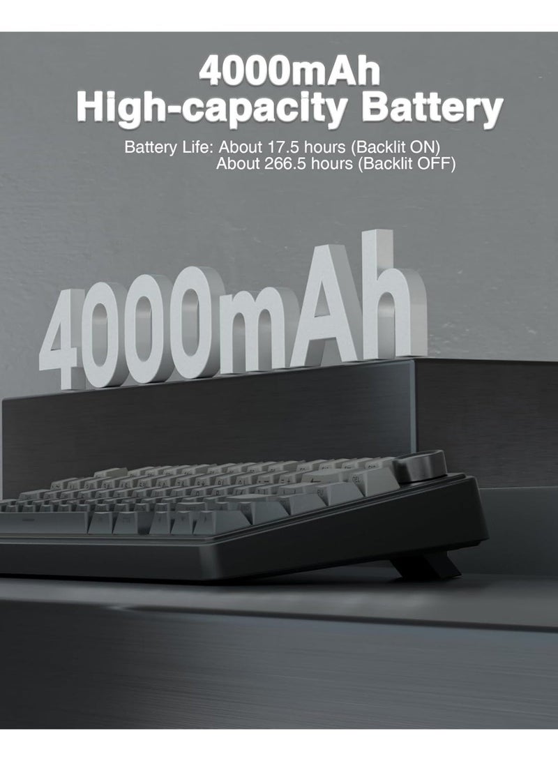 AULA F75 Wireless Mechanical Gaming Keyboard (Arabic Layout) – Grey with Colour Gradient | 75% | Hot Swappable | RGB | Tri-Mode Connectivity - Image 2