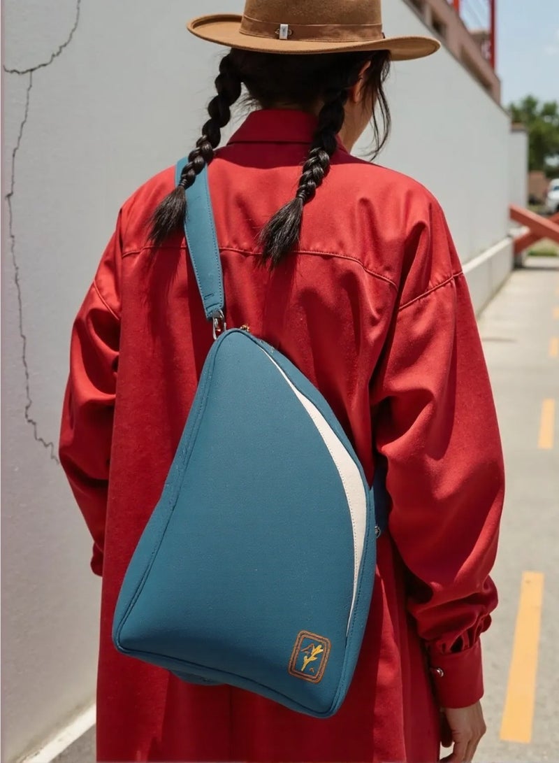 LoryLux Unique Teal Shark Fin Backpack  - Image 1