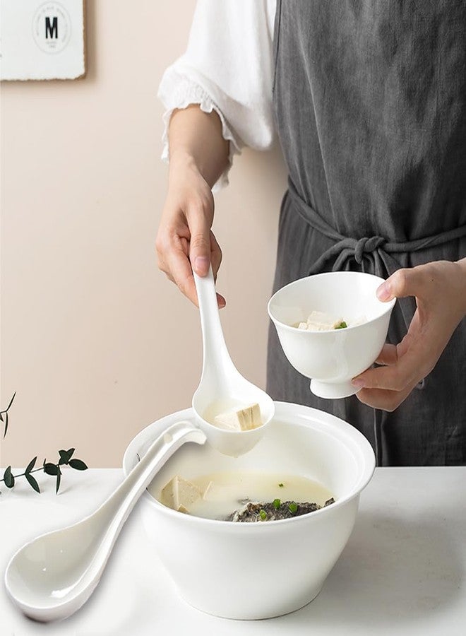 Assaoy Porcelain Soup Spoons,7 inch Asian Soup Spoons,Japanese soup spoons for Pho, Wonton, Noodles, Chinese Ceramic Rice Spoons, Japanese Ramen Spoons, White Set of 4 - Image 5