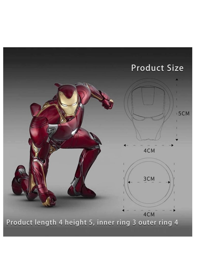 1pcs Car Engine Start/Stop Button Protection Cover Auto Engine Ignition Start Stop Button Replacement-Start Stop Trim Protector Key Ring Circle Cover 3D Iron Man Car Interior Accessory - Image 2