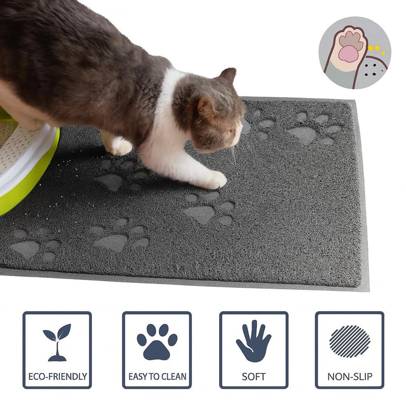 Bulk buys Cat Litter Mat. Traps Litter. Soft Non-Slip Surface. Easy to Clean. 11.5 x 15.75 in Gray Mat for Litter Box Area - Image 3