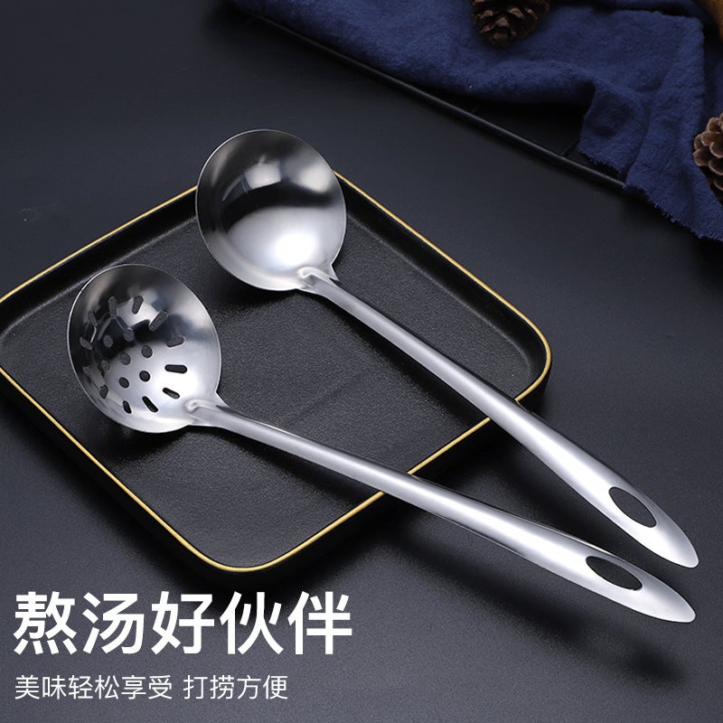 201 Non-Magnetic Stainless Steel Pot Spoon Thickened Household Soup Spoon Colander Spoon Large Pop Pot Shop Tableware Pot Gift - Image 3