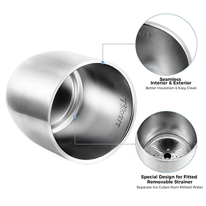 Tiken 3L Double-Wall Vacuum Insulated Ice Bucket with Lid & Tong Stainless Steel Champagne Buckets for Cocktail Bar, Parties & Outdoor - Image 3