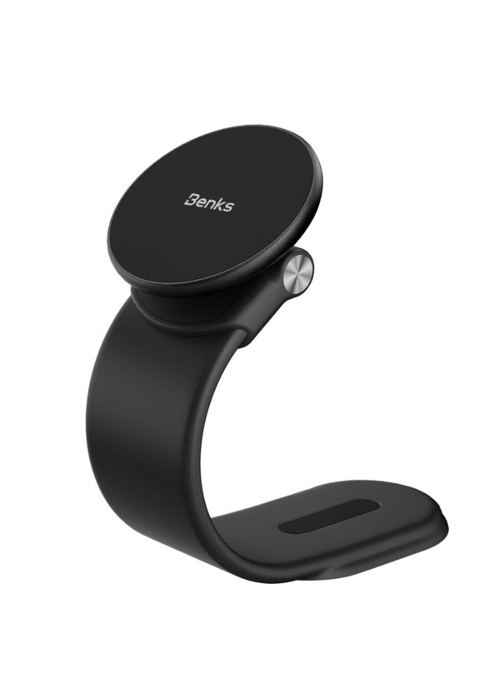 Benks CZ08 MagClap FlipEZ Bendable Arm Magsafe Car Mount, Strong Magnetic Foldable Mount for iPhone, Flexible Gooseneck Arm, Secure and Flexible hold on Dash, Universal Compatibility- Black - Image 1