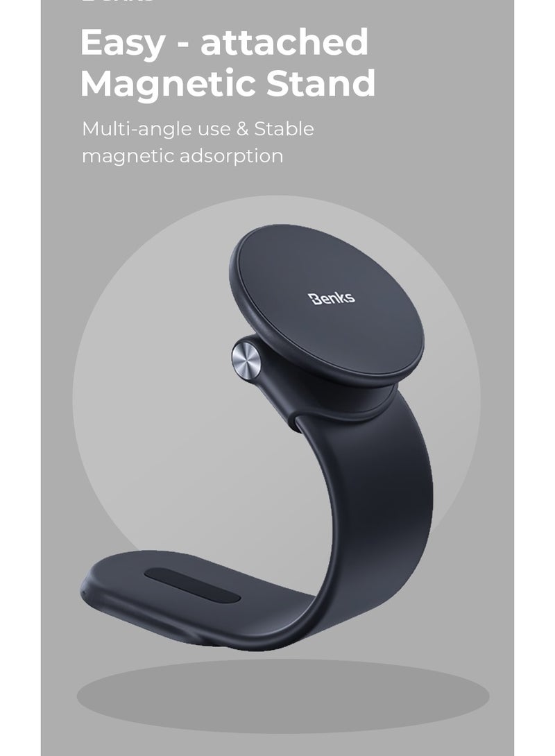 Benks CZ08 MagClap FlipEZ Bendable Arm Magsafe Car Mount, Strong Magnetic Foldable Mount for iPhone, Flexible Gooseneck Arm, Secure and Flexible hold on Dash, Universal Compatibility- Black - Image 2