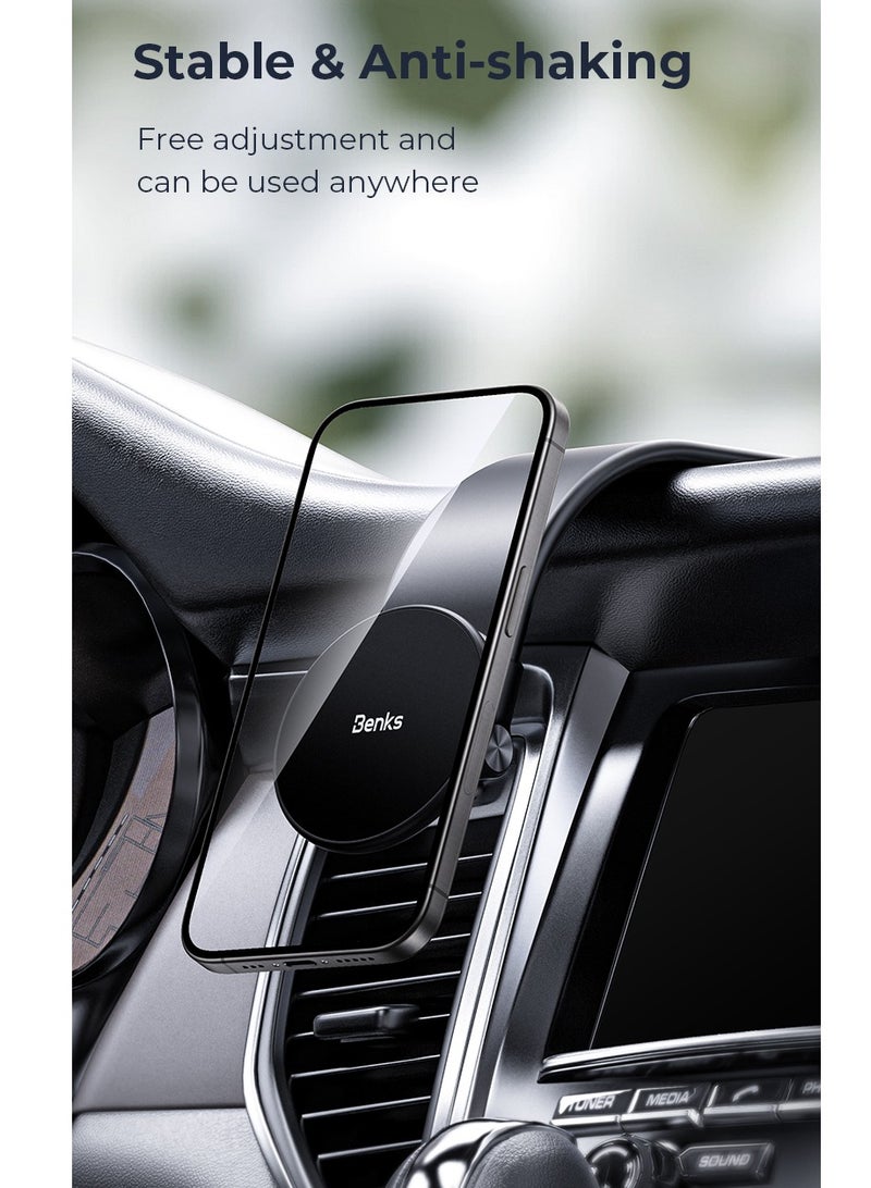 Benks CZ08 MagClap FlipEZ Bendable Arm Magsafe Car Mount, Strong Magnetic Foldable Mount for iPhone, Flexible Gooseneck Arm, Secure and Flexible hold on Dash, Universal Compatibility- Black - Image 5