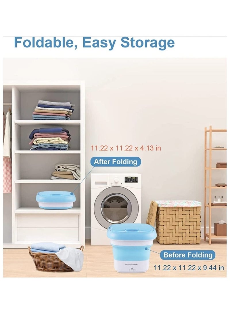 Portable Washing Machine Foldable Bucket Mini Ultrasonic Washer For Travel  Smart Touching Buttan You Need To Tuch This Buttan  For 2 Secound To START The Washing Time 13Min  - Image 2