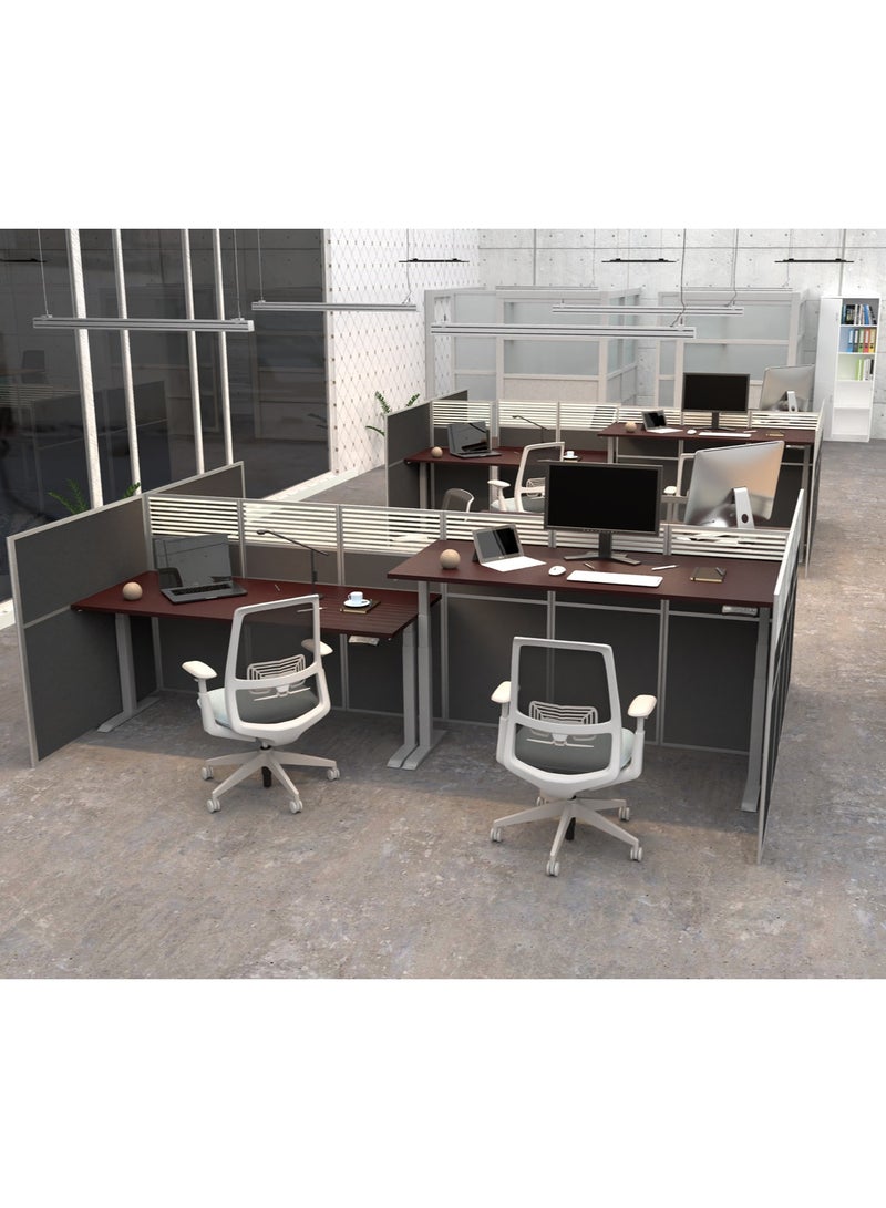 Flexispot Standing Desk Dual Motor 3 Stages Electric Stand Up Desk 160cmx75cm Height Adjustable Desk Home Office Desk White Frame + Apple Cherry Desktop - Image 2