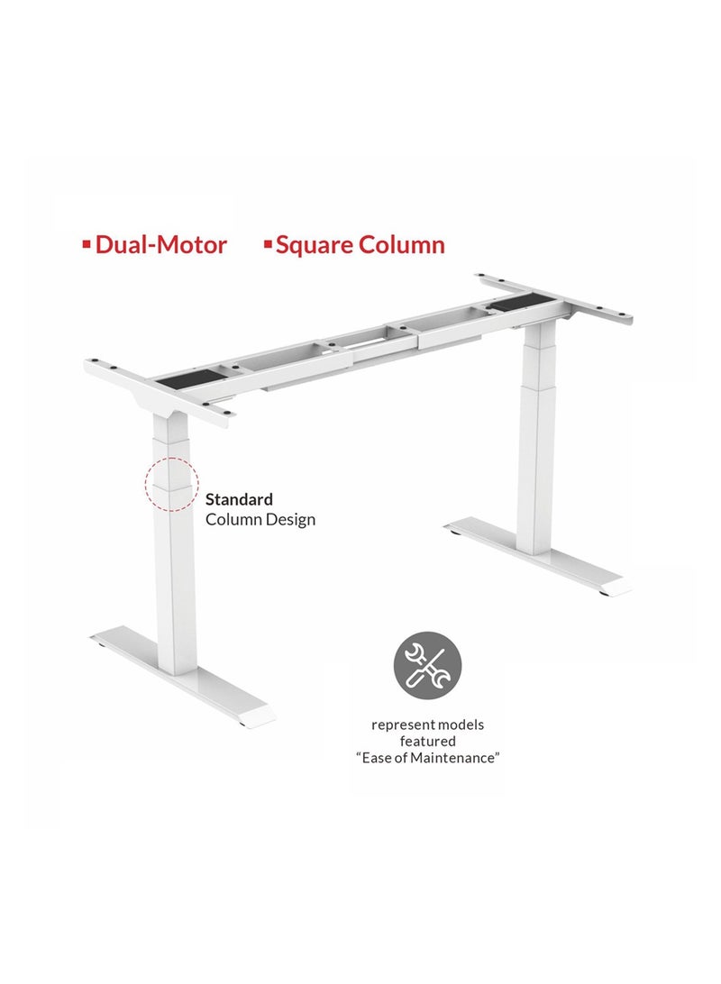 Flexispot Standing Desk Dual Motor 3 Stages Electric Stand Up Desk 160cmx75cm Height Adjustable Desk Home Office Desk White Frame + Apple Cherry Desktop - Image 3