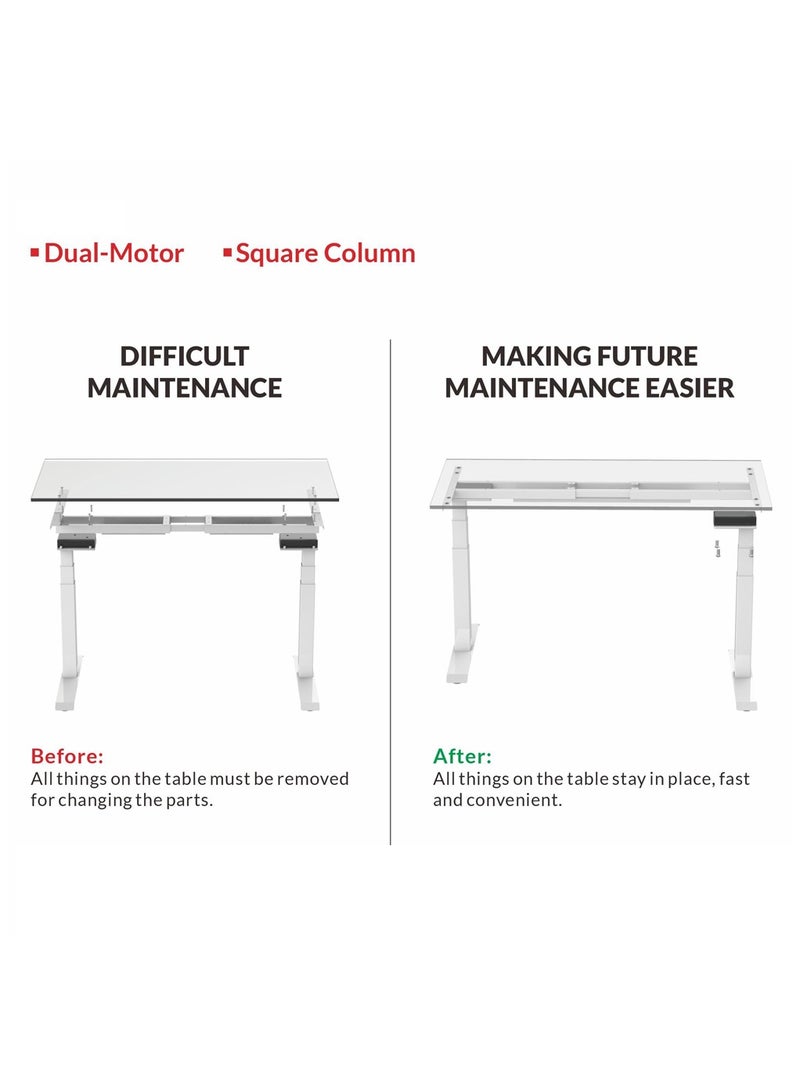 Flexispot Standing Desk Dual Motor 3 Stages Electric Stand Up Desk 160cmx75cm Height Adjustable Desk Home Office Desk White Frame + Apple Cherry Desktop - Image 4