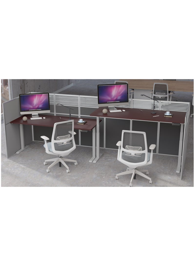 Flexispot Standing Desk Dual Motor 3 Stages Electric Stand Up Desk 160cmx75cm Height Adjustable Desk Home Office Desk White Frame + Apple Cherry Desktop - Image 5