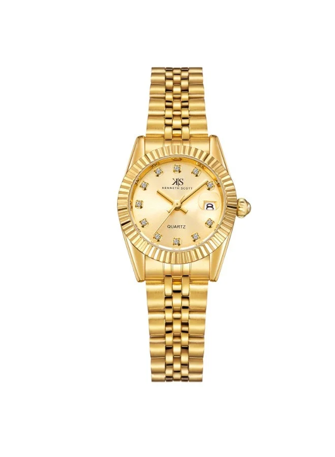KENNETH SCOTT Women's Stainless Steel Analog Watch K22536-GBGC - 26 mm